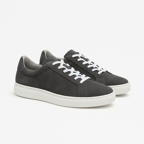 Charcoal Suede Sneakers - Valvaen Shoes